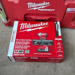 Milwaukee M18 Compact Brushless 1/4 Hex Driver Kit Battery 2.0 Ah M12 N18 Charger Contractor Bag (NEW) 