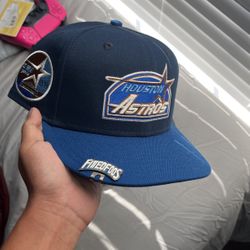 Houston Astros Blue Brown Fitted Hat 7 1/4 including pin