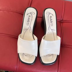 Michelle D Stacked Slide On Sandles
