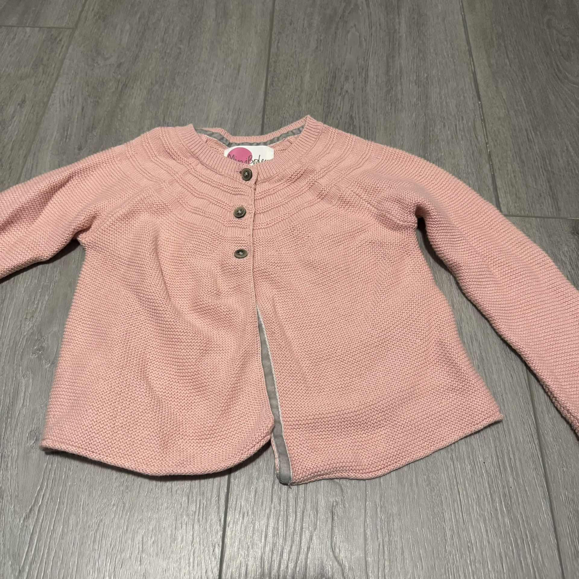 Mini Boden 4-5y pink knit cardigan