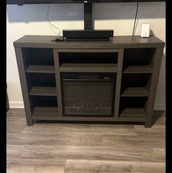 TV stand with fireplace