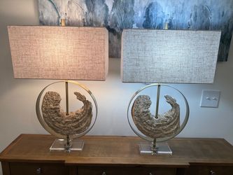 Two Uttermost Ambler Driftwood Table Lamps (30” Tall)