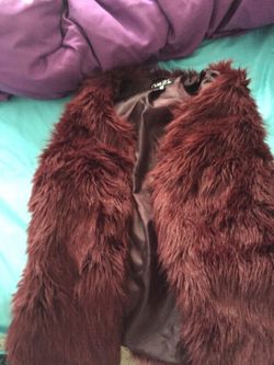 Faux fur vest .