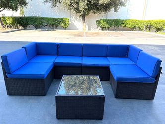 Sale🎈Brand New 7 PCs Outdoor Patio Furniture Sets Wicker Sofa Sectional Furniture Set