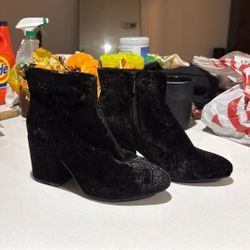 Black Velvet Ankle Boots