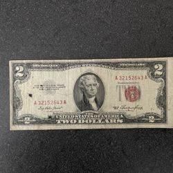 1953 $2 Two Dollar Bill Red Seal