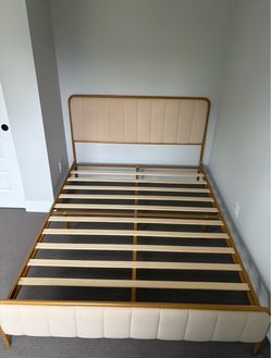 Queen Gold Metal Bed Frame with Headboard