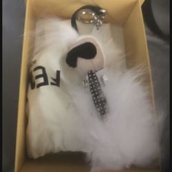 FENDI Mink Fox Goat Fur Mini Karlito Bag Charm