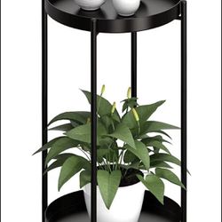 OVICAR Plant Stand Indoor Outdoor - Flower Pot Holder Metal Plant Rack Organizer, 2 Tiers Tall Planter Display Storage Shelf for Home Garden Patio Bat