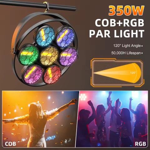 2PCS 350W Stage Retro Lights LED COB Linear Vintage Light Stage Effect Lighting Projector for Concert Party Weddings Dance Hall