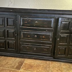 Dark Brown Wood Dresser 