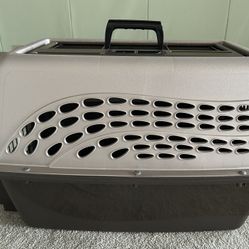 Dog/Cat Top or Front Loading Pet Carrier Small Dog/Cat Kennel Up To 15 lbs w/ Food & Water Container 