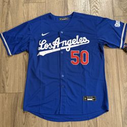 Men’s LA Dodgers Mookie Betts Blue Championship Jersey, S To 3Xl 