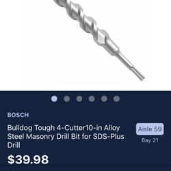 Bulldog Tough Bosch 4 Cutter Concrete With Rebar Drill Bit 