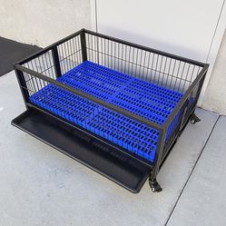$95 (New in box) Dog whelping pen cage kennel size 37” w/ plastic tray and floor grid 37x26x15” 