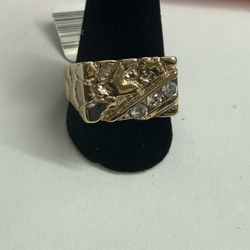 10k Nugget Style Men’s Ring 