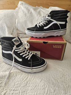 6.5 Mens 8.0 Woman's VANS Hightop Black White