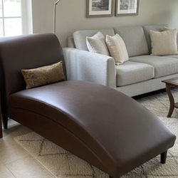 Leather chaise lounge