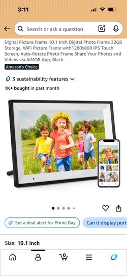 🖼️ 10.1” WiFi Digital Picture Frame – Touch Screen – 32GB Storage
