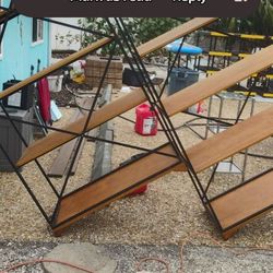 Brand New Just Assembled 7ft Tall Bookshelves With Wood And Metal Materials 