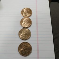 4 Sacagawea 1$ US Coins