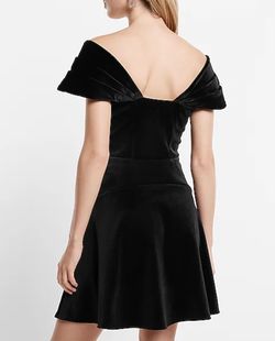 Express Velvet Off The Shoulder Dress