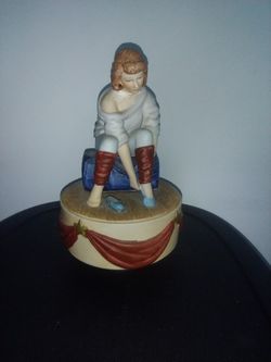 Antique Musical Turning  Box