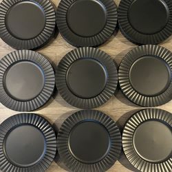 Black Ridged Charger Dinner Plates - USED ONCE