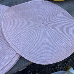 Pink Wicker Chargees