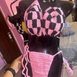CROCHET checkered bikini set