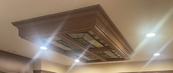 Vintage Stained Glass Light Fixture 4ft X 8 Ft