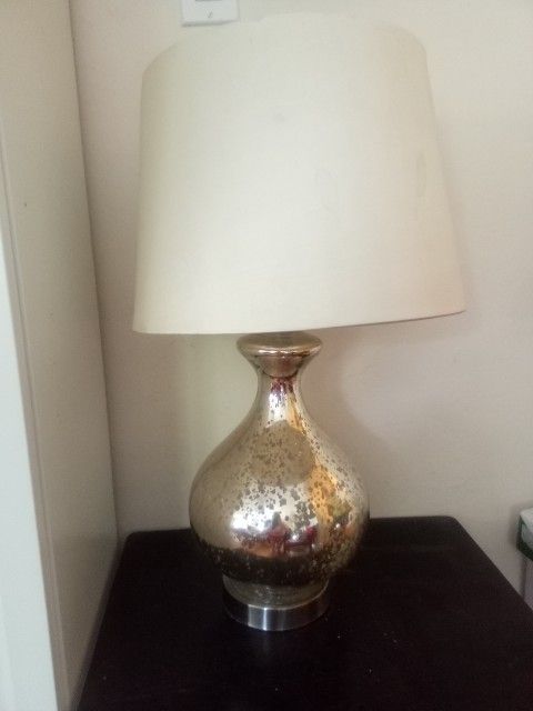Two Silver Glass Lamps