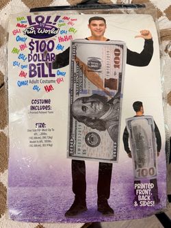 Fun World $100 Dollar Bill Adult Costume