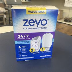 Zevo Flying Insect Indoor Fly Trap Full Size: Easy, Mess-Free Solution - Light Trap Catches & Kills House Flies, Fruit Flies, Gnats, & More (1 Plug in