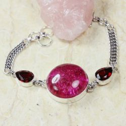 Crack Crystal 925 Sterling Silver Plated Gemstone Bracelet
