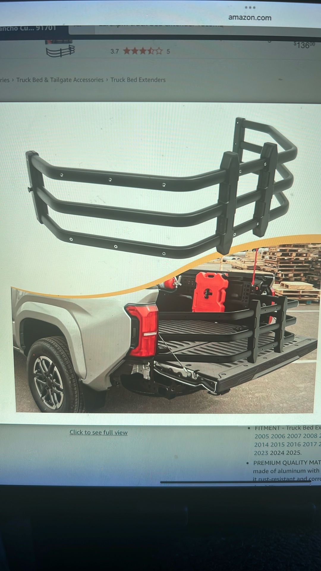 NEW Truck Bed Extender. Fit for Toyota Tacoma 2005 thru 2025 Aluminum Tailgate Extender