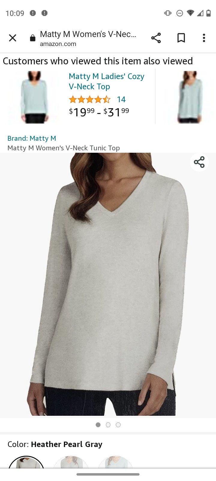 Matty M Ladies V Neck Tunic Tops 
