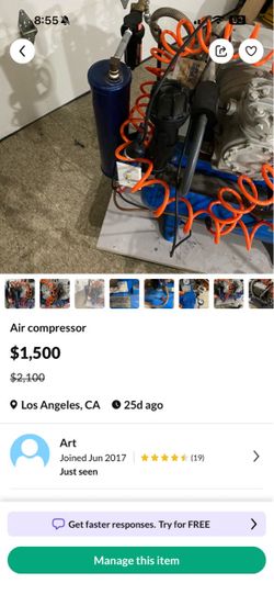 Industrial Air Compressor with Coiled Hose