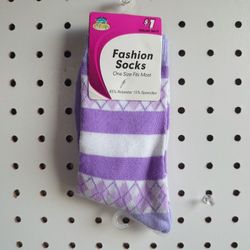 Fashion Socks One Size Fits Most Purple