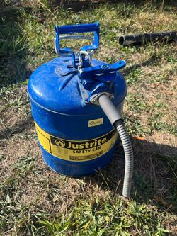 Justrite Type II Gasoline Safety Can, Red Galvanized Steel, FM Approved