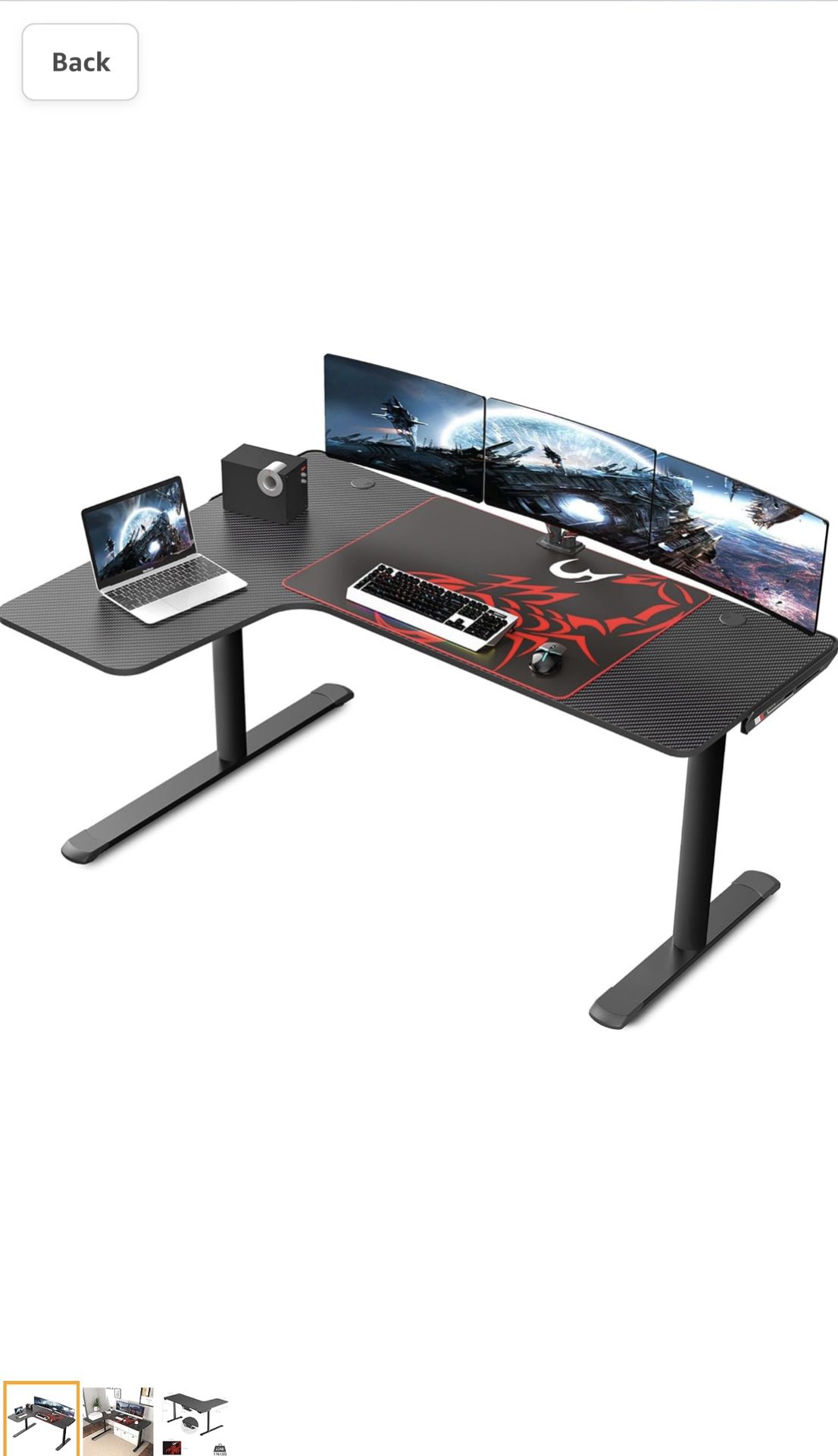 Eureka 60" Gaming L- Shape Computer Desk