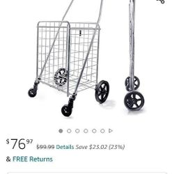 WellMax Folding Shopping Cart