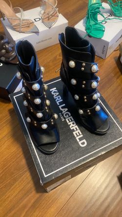 Karl lagerfeld women open toe boots
