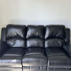 3 Seat Leather Reclining Couch