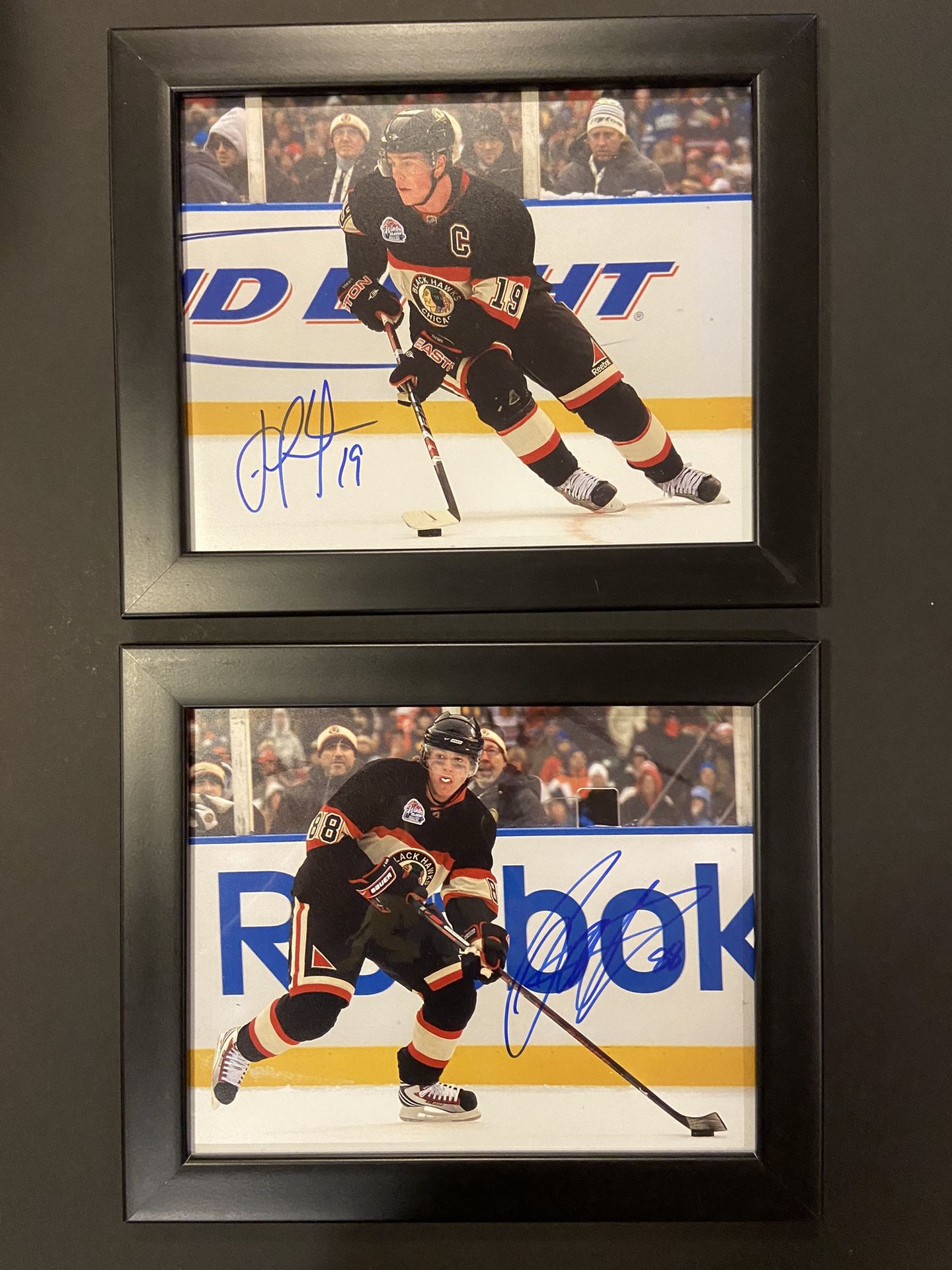 Chicago Blackhawks Patrick Kane And Jonathan Toews Autographed Photos