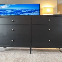 Crate & Barrel Black 6 Drawer Dresser