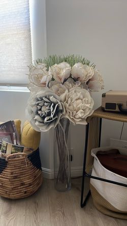 Faux Flowers w/ vase