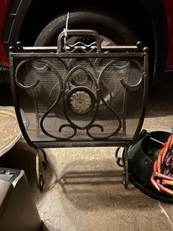 Ornate Wrought Iron Fireplace Screen