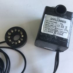 Fountain Water Pump W/Led Lights