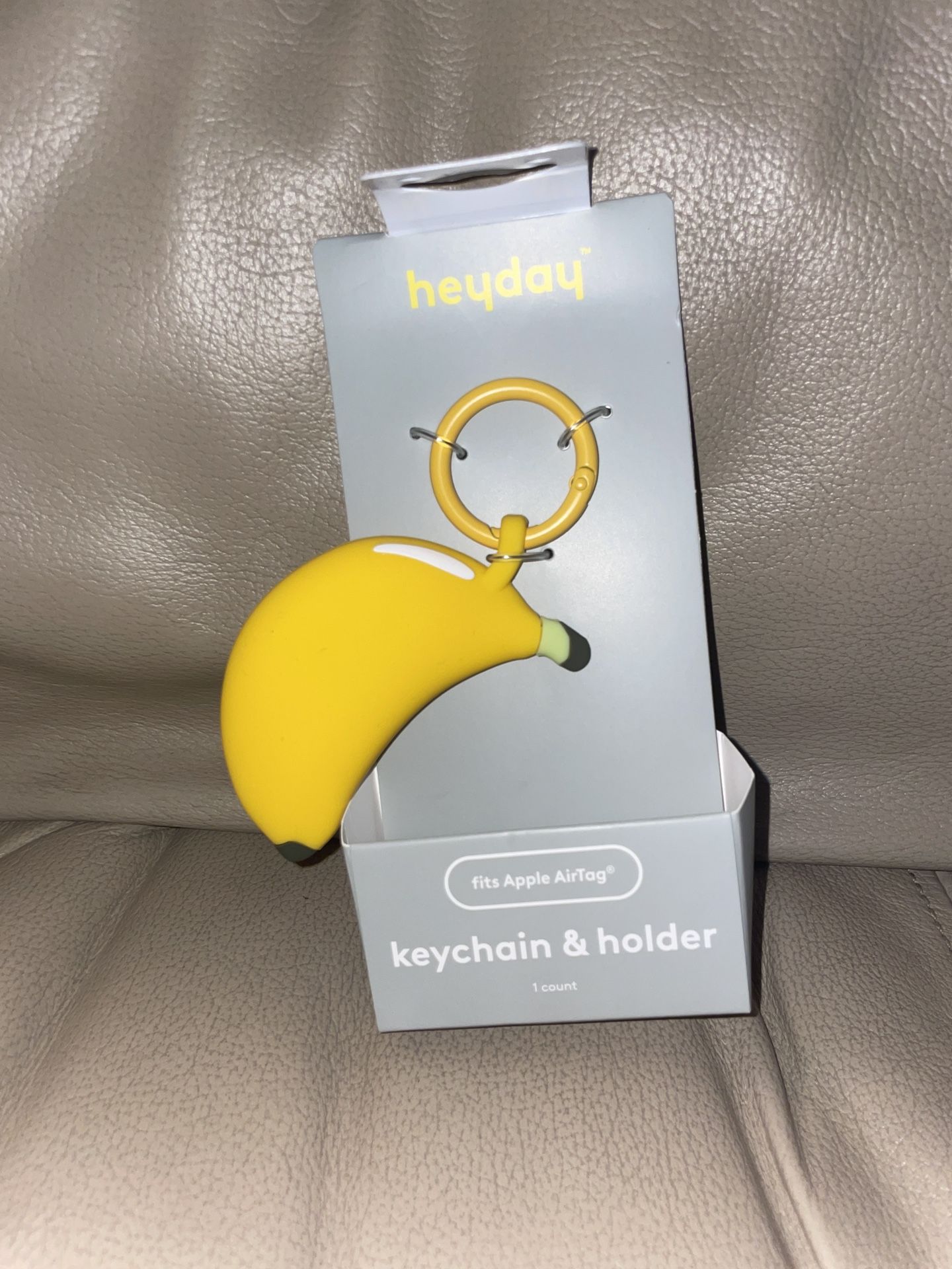 Heyday Banana Keychain & Holder Fits Apple AirTag New With Tag Charm Yellow Fun
